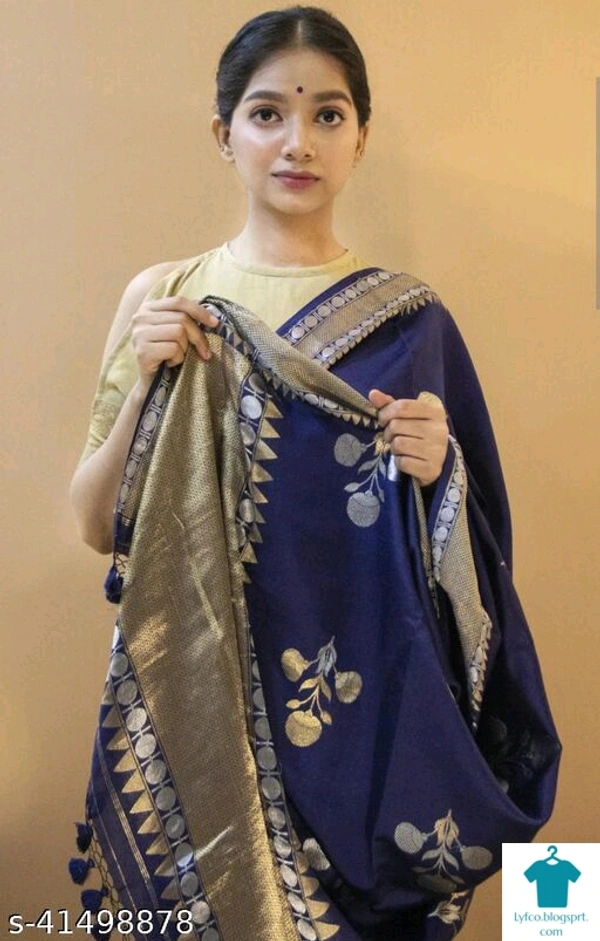 Product Name: *Jivika Alluring Sarees*Saree Fabric: Art SilkBlouse: Separate Blouse PieceBlouse Fabric: Banarasi SilkPattern: Zari WovenBlouse Pattern: SolidMultipack: Single - Free size