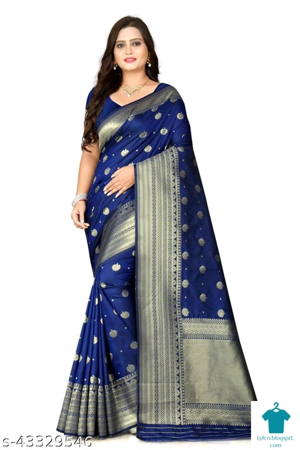 Product Name: *Womens Banarasi Silk With Blouse Piece Sarees*Saree Fabric: Banarasi SilkBlouse: Saree with Multiple BlouseBlouse Fabric: Art SilkPattern: Self-DesignBlouse Pattern: JacquardMultipack: Single - Free Size (Saree Length Size: 5.5 m, Blouse Length Size: 0.8 m) 