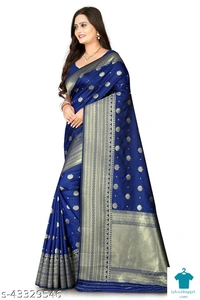 Product Name: *Womens Banarasi Silk With Blouse Piece Sarees*Saree Fabric: Banarasi SilkBlouse: Saree with Multiple BlouseBlouse Fabric: Art SilkPattern: Self-DesignBlouse Pattern: JacquardMultipack: Single - Free Size (Saree Length Size: 5.5 m, Blouse Length Size: 0.8 m) 
