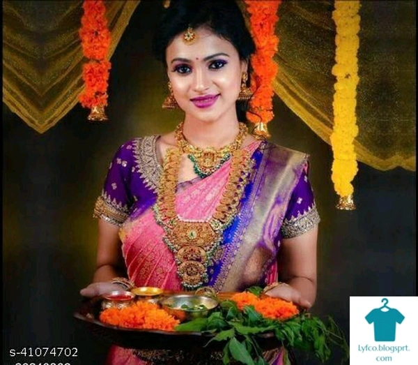 Product Name: *Aagam Fashionable Sarees*Saree Fabric: Art SilkBlouse: Separate Blouse PieceBlouse Fabric: Art SilkPattern: Zari WovenBlouse Pattern: EmbellishedMultipack: Single - Free size