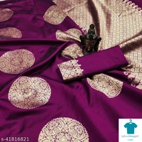 Product Name: *Banarasi Jacquard Silk Saree*Saree Fabric: Banarasi SilkBlouse: Separate Blouse PieceBlouse Fabric: Cotton SilkPattern: Zari WovenBlouse Pattern: JacquardMultipack: Single - Free size, Colour- Dark red