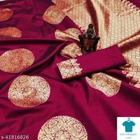 Product Name: *Banarasi Jacquard Silk Saree*Saree Fabric: Banarasi SilkBlouse: Separate Blouse PieceBlouse Fabric: Cotton SilkPattern: Zari WovenBlouse Pattern: JacquardMultipack: Single - Free size, Colour- Dark red