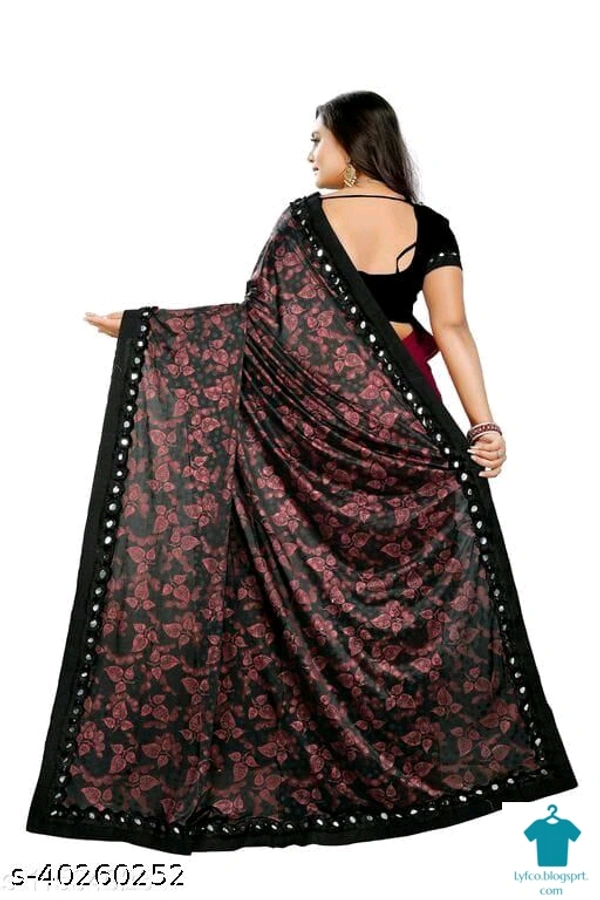 Product Name: *Aishani Pretty Sarees*Saree Fabric: Lycra BlendBlouse: Separate Blouse PieceBlouse Fabric: SilkPattern: PrintedBlouse Pattern: Same as BorderMultipack: Single - Free size