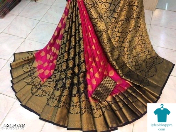 Product Name: *Bake Bihari Pink-Navy Blue*Saree Fabric: Banarasi SilkBlouse: Separate Blouse PieceBlouse Fabric: Banarasi SilkPattern: Zari WovenBlouse Pattern: Zari WovenMultipack: Single - Free size