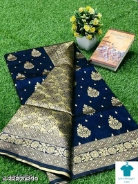 Product Name: *Indian Woman Banarasi Silk Saree*Saree Fabric: Banarasi SilkBlouse: Separate Blouse PieceBlouse Fabric: Banarasi SilkPattern: Zari WovenBlouse Pattern: Same as BorderMultipack: Single - Free size
