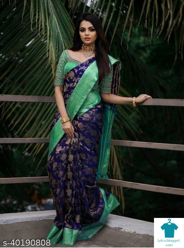 Product Name: *Charvi Voguish Sarees*Saree Fabric: Banarasi SilkBlouse: Separate Blouse PieceBlouse Fabric: Banarasi SilkPattern: Zari WovenBlouse Pattern: EmbroideredMultipack: Single - Free size