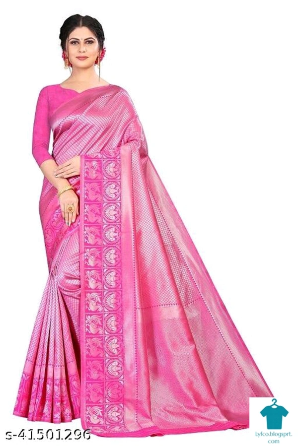Product Name: *Adrika Alluring Sarees*Saree Fabric: Banarasi SilkBlouse: Separate Blouse PieceBlouse Fabric: Art SilkPattern: Zari WovenBlouse Pattern: Same as BorderMultipack: Single - Free size