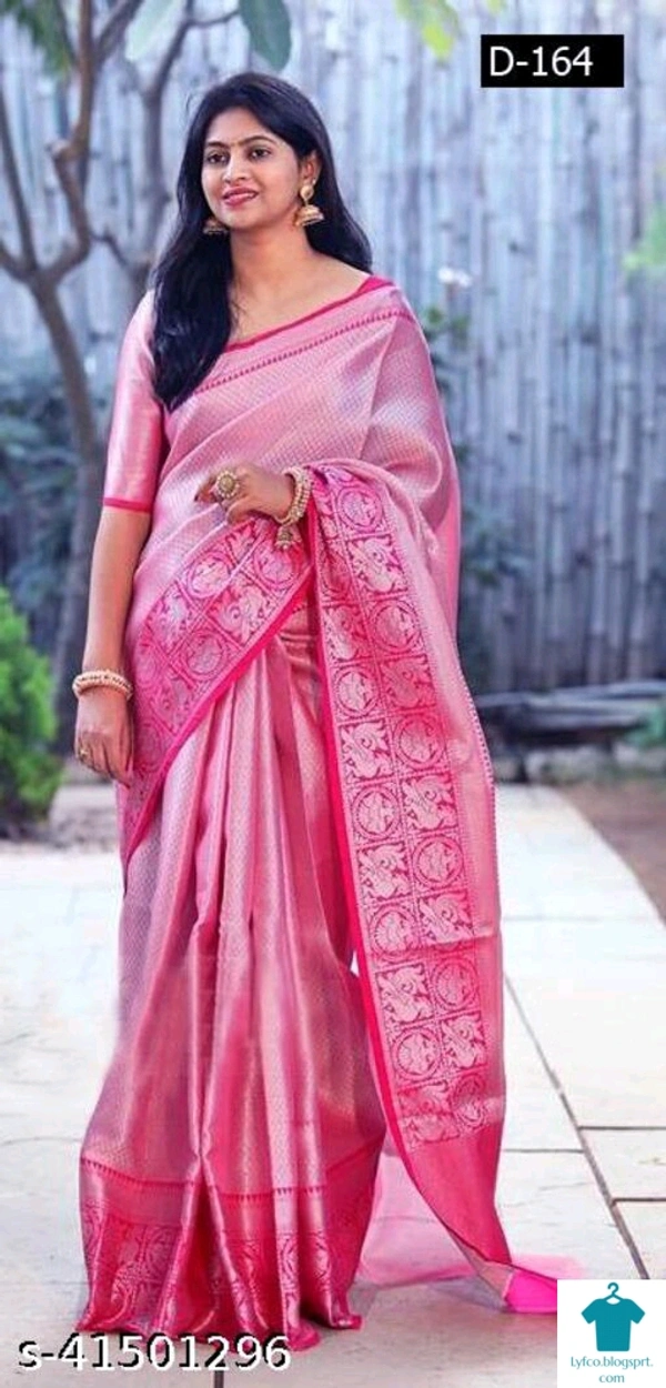 Product Name: *Adrika Alluring Sarees*Saree Fabric: Banarasi SilkBlouse: Separate Blouse PieceBlouse Fabric: Art SilkPattern: Zari WovenBlouse Pattern: Same as BorderMultipack: Single - Free size