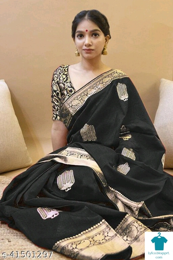 Product Name: *Aagam Voguish Sarees*Saree Fabric: Banarasi SilkBlouse: Separate Blouse PieceBlouse Fabric: Art SilkPattern: Zari WovenBlouse Pattern: SolidMultipack: Single - Free size