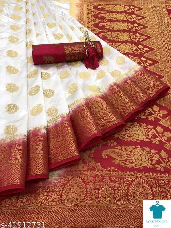 Product Name: *Sensational kanjivaram Silk Sarees Vol 11*Saree Fabric: Soft SilkBlouse: Separate Blouse PieceBlouse Fabric: SilkPattern: Zari WovenBlouse Pattern: Same as BorderMultipack: Single - Free size