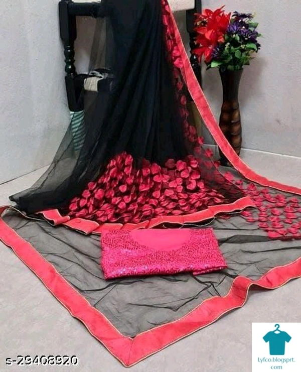 Product Name: *Kashvi Graceful Sarees*Saree Fabric: NetBlouse: Running BlouseBlouse Fabric: Banarasi SilkMultipack: Single - Free size