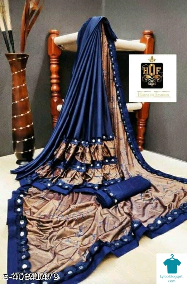 Product Name: *Fancy Lycra Saree*Saree Fabric: LycraBlouse: Separate Blouse PieceBlouse Fabric: Banarasi SilkPattern: PrintedBlouse Pattern: EmbellishedMultipack: Single - Free size