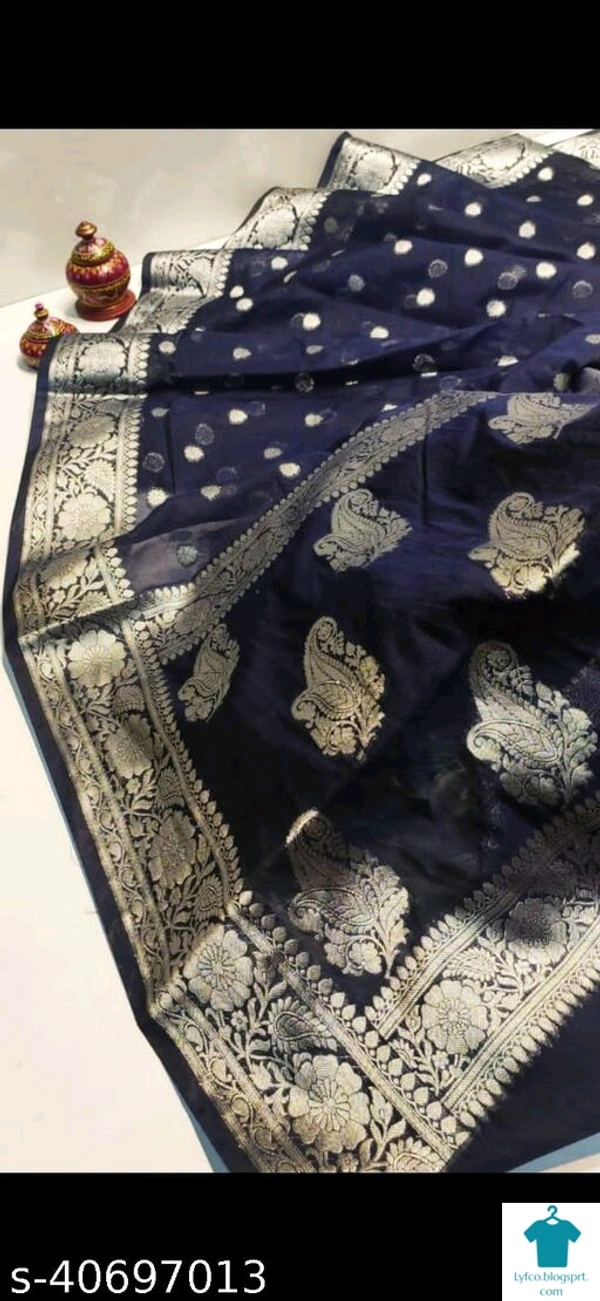 Product Name: *Aagyeyi Ensemble Sarees*Saree Fabric: GeorgetteBlouse: Separate Blouse PieceBlouse Fabric: GeorgettePattern: Zari WovenMultipack: Single - Free Size (Saree Length Size: 5.5 m, Blouse Length Size: 0.9 m) 