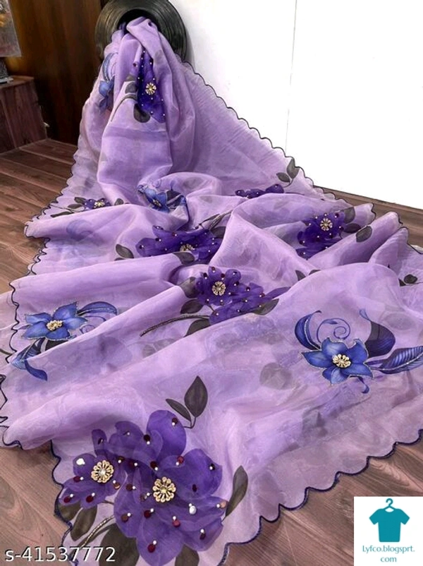 Product Name: *Soft pure organza handwork sarees*Saree Fabric: OrganzaBlouse: Semi-Stitched BlouseBlouse Fabric: Banarasi SilkPattern: PrintedMultipack: Single - Free size