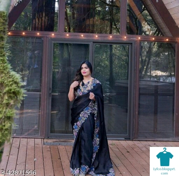 Product Name: *Alisha Pretty Sarees*Saree Fabric: OrganzaBlouse: Separate Blouse PieceBlouse Fabric: Art SilkPattern: SolidBlouse Pattern: Same as SareeMultipack: Single - Free size