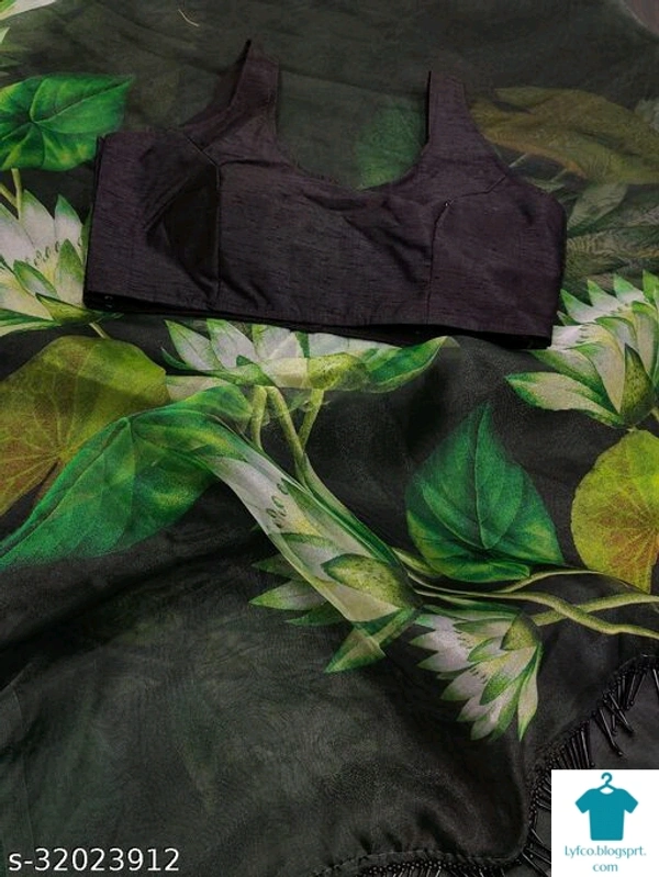 Product Name: *Chitrarekha Fabulous Sarees*Saree Fabric: OrganzaBlouse: Semi-Stitched BlouseBlouse Fabric: Art SilkPattern: PrintedBlouse Pattern: SolidMultipack: Single - Free size