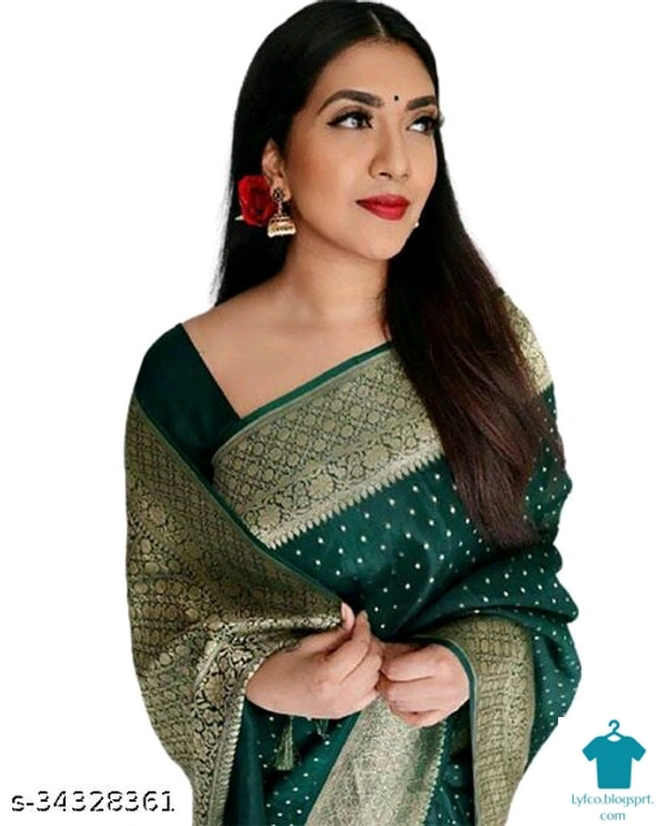 Product Name: *Alluring Jacquard Sarees*Saree Fabric: JacquardBlouse: Running BlouseBlouse Fabric: JacquardPattern: Zari WovenBlouse Pattern: Same as BorderMultipack: Single - Free size