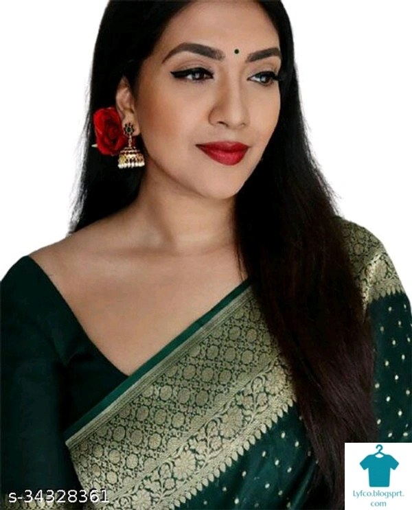 Product Name: *Alluring Jacquard Sarees*Saree Fabric: JacquardBlouse: Running BlouseBlouse Fabric: JacquardPattern: Zari WovenBlouse Pattern: Same as BorderMultipack: Single - Free size
