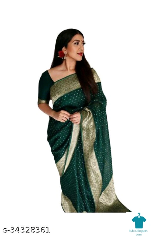Product Name: *Alluring Jacquard Sarees*Saree Fabric: JacquardBlouse: Running BlouseBlouse Fabric: JacquardPattern: Zari WovenBlouse Pattern: Same as BorderMultipack: Single - Free size