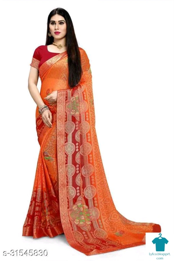 Product Name: *Jivika Drishya Sarees*Saree Fabric: ChiffonBlouse: Semi-Stitched BlouseBlouse Fabric: CottonPattern: AppliqueBlouse Pattern: EmbellishedMultipack: Single - Free size