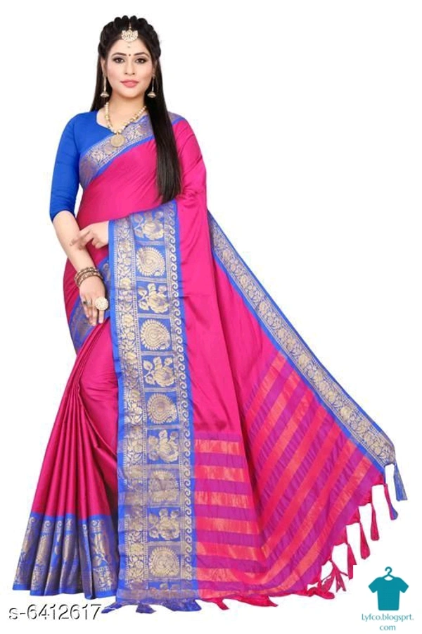 Product Name: *Attractive Cotton Silk Saree*Saree Fabric: Cotton SilkBlouse: Running BlouseBlouse Fabric: Cotton SilkPattern: SolidBlouse Pattern: SolidMultipack: Single - Free size