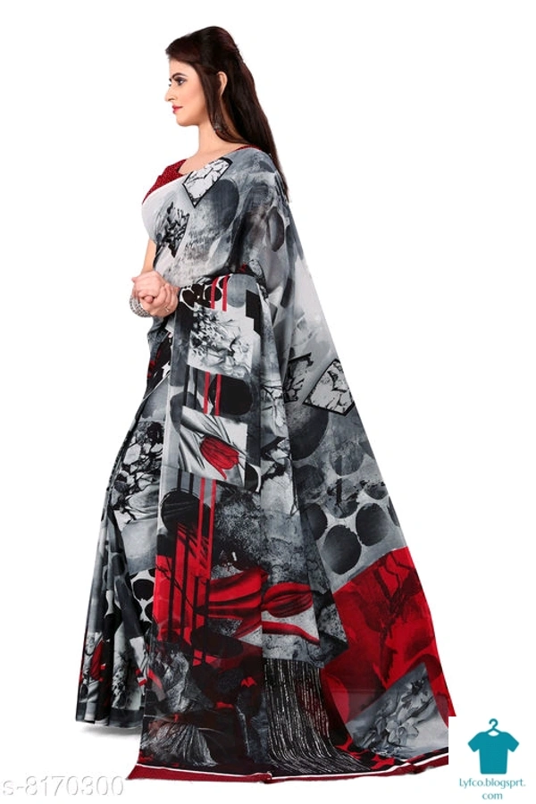Product Name: *Anand Saree Printed Daily Wear Georgette Saree(Grey)*Saree Fabric: GeorgetteBlouse: Running BlouseBlouse Fabric: GeorgettePattern: PrintedMultipack: Single - Free size