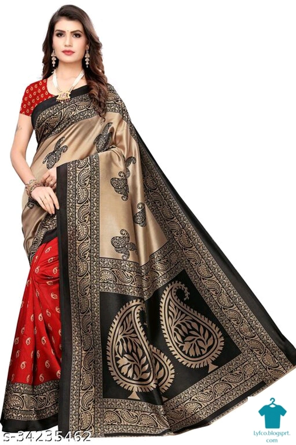 Product Name: *Bhagavati Fashion Woman's Red Art Silk Digital Printed saree with Red color blouse Piece in Digital Printed style*Saree Fabric: Art SilkBlouse: Separate Blouse PieceBlouse Fabric: Art SilkPattern: Zari WovenBlouse Pattern: Zari WovenMultipack: Single - Free size