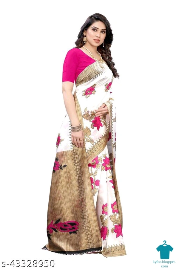 Product Name: *Trendy Pretty Sarees*Saree Fabric: Art SilkBlouse: Separate Blouse PieceBlouse Fabric: Art SilkPattern: PrintedBlouse Pattern: SolidMultipack: Single - Free size
