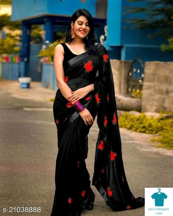Product Name: *Bollywood Embroidered Fashion Georgette Saree*Saree Fabric: GeorgetteBlouse: Running BlouseBlouse Fabric: Dupion SilkPattern: EmbroideredBlouse Pattern: Same as BorderMultipack: Single - free size