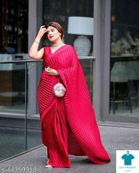 Product Name: *Aishani Pretty Sarees*Saree Fabric: GeorgetteBlouse: Running BlouseBlouse Fabric: Dupion SilkMultipack: Single - Free size
