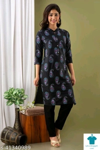 Product Name: *Kashvi Refined Kurtis*Fabric: CottonSleeve Length: Three-Quarter SleevesPattern: PrintedCombo of: Single - size- L