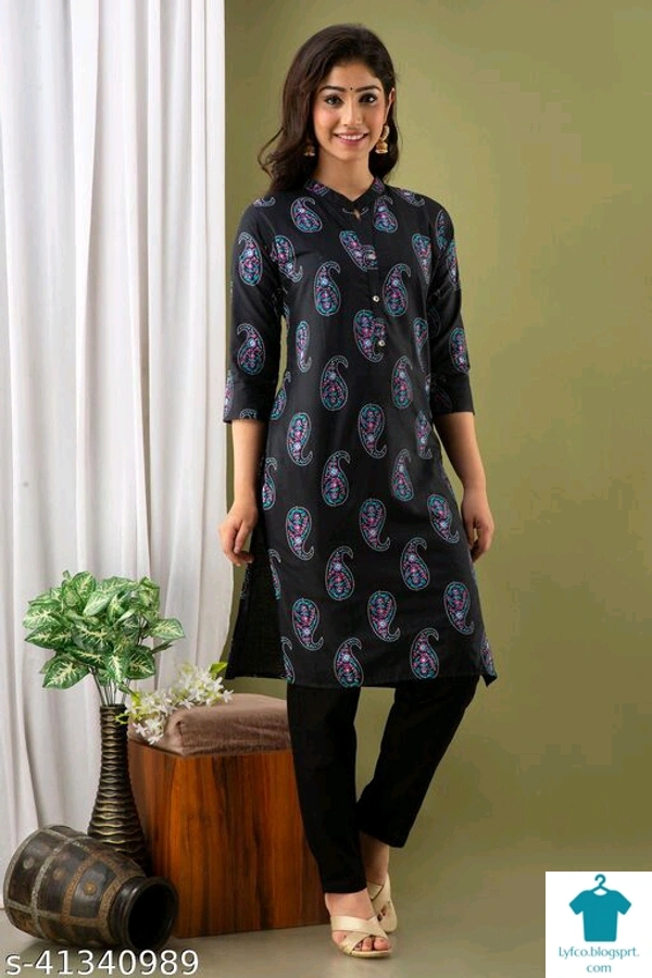 Product Name: *Kashvi Refined Kurtis*Fabric: CottonSleeve Length: Three-Quarter SleevesPattern: PrintedCombo of: Single - size- L