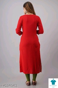 Product Name: *Chitrarekha Superior Kurtis*Fabric: Rayon SlubSleeve Length: Three-Quarter SleevesPattern: PrintedCombo of: Single - size- XXL
