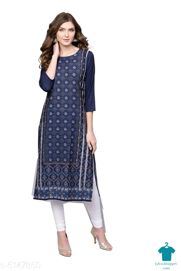 Product Name: *Attractive Women's Kurtis*Fabric: CrepeSleeve Length: Three-Quarter SleevesPattern: PrintedCombo of: Single - size- XXXL