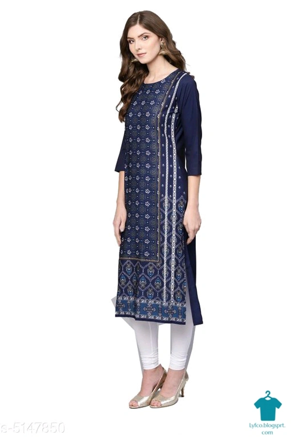 Product Name: *Attractive Women's Kurtis*Fabric: CrepeSleeve Length: Three-Quarter SleevesPattern: PrintedCombo of: Single - size- 4XL