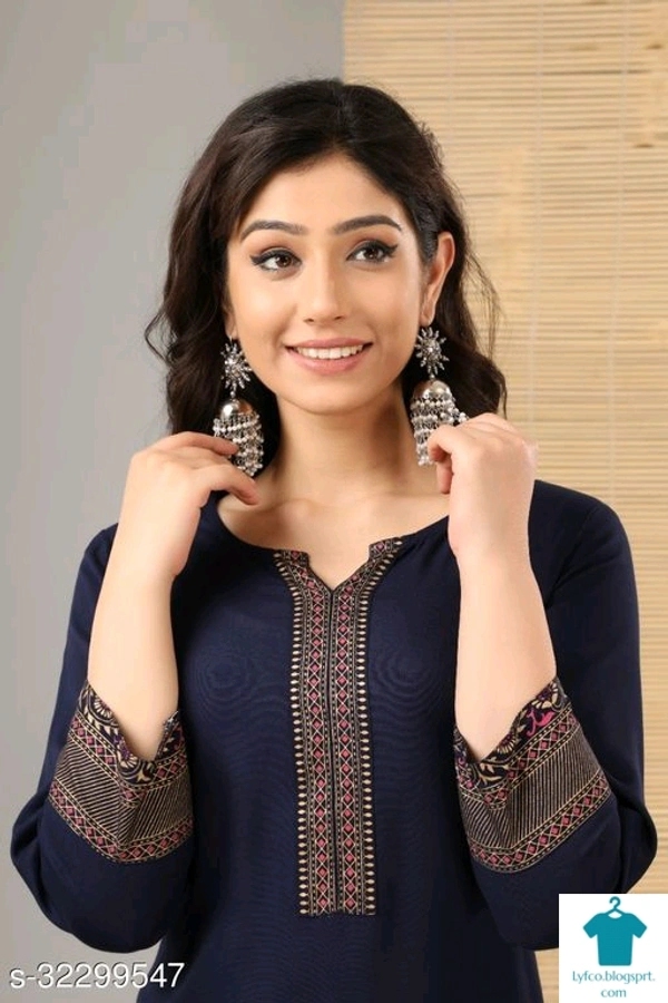 Product Name: *Trendy Graceful Kurtis*Fabric: RayonSleeve Length: Three-Quarter SleevesPattern: PrintedCombo of: Single - size- L