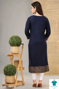 Product Name: *Trendy Graceful Kurtis*Fabric: RayonSleeve Length: Three-Quarter SleevesPattern: PrintedCombo of: Single - size- XL