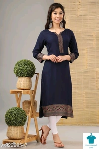 Product Name: *Trendy Graceful Kurtis*Fabric: RayonSleeve Length: Three-Quarter SleevesPattern: PrintedCombo of: Single - size- XL