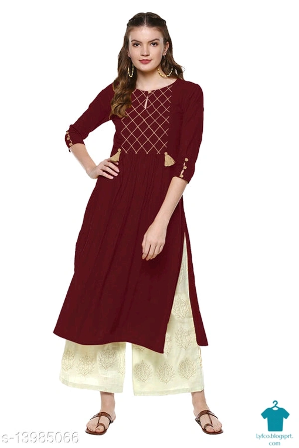 Product Name: *Rayon A-line kurti for women*Fabric: RayonSleeve Length: Three-Quarter SleevesPattern: SolidCombo of: Single - size- xxL, Colour- Yellow