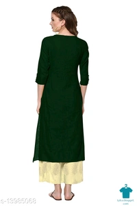 Product Name: *Rayon A-line kurti for women*Fabric: RayonSleeve Length: Three-Quarter SleevesPattern: SolidCombo of: Single - size- xxL, Colour- Yellow