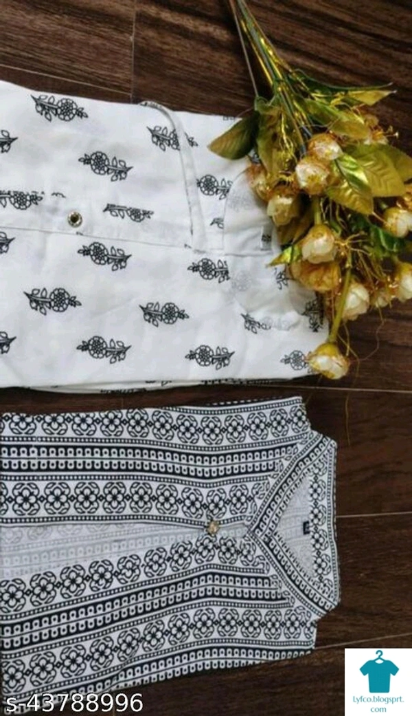 Product Name: *Rayon Anarkali Dress Flared Kurti with Detachable Jacket Tussels and Gold Print *Fabric: RayonSleeve Length: Three-Quarter SleevesPattern: PrintedCombo of: Single - size- XXL