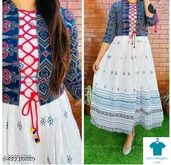Product Name: *BEATIFUL WHITE DRESS WITH JACKET*Fabric: RayonSleeve Length: Three-Quarter SleevesPattern: PrintedCombo of: Single - size- M