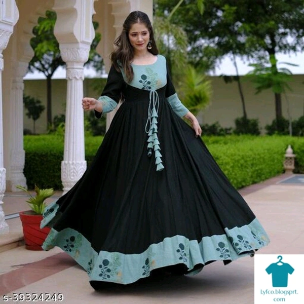 Product Name: *Rayon Printed solid  Stylish Gown Kurti for Women / Girls Quality AssuredFabric: RayonSleeve Length: Three-Quarter SleevesPattern: PrintedCombo of: Single - size- XL
