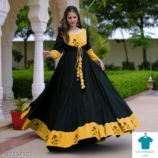 Product Name: *Rayon Printed solid  Stylish Gown Kurti for Women / Girls Quality AssuredFabric: RayonSleeve Length: Three-Quarter SleevesPattern: PrintedCombo of: Single - size- XL