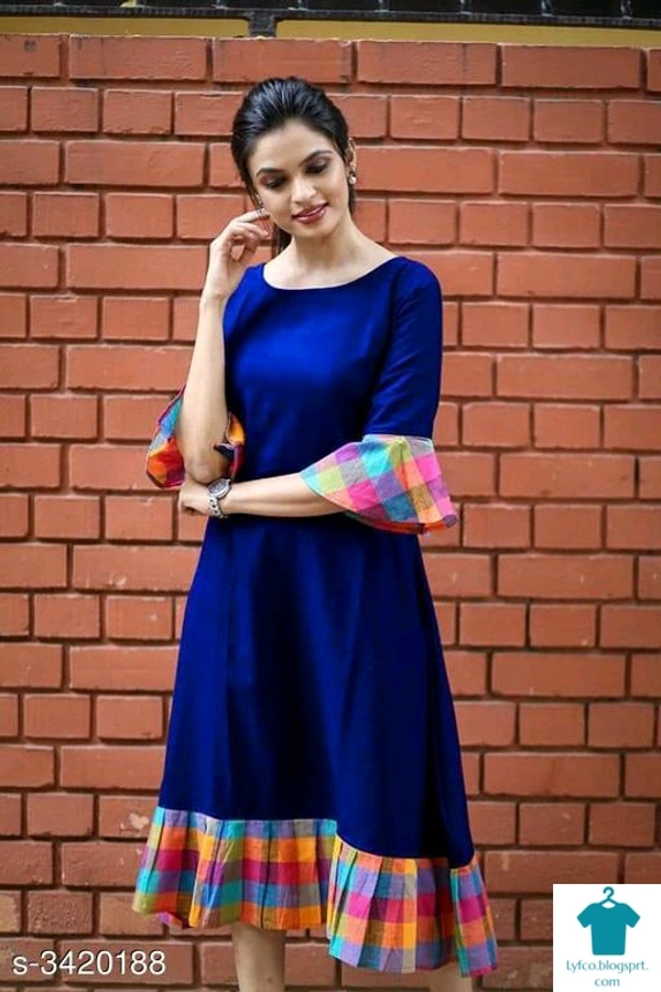 Product Name: *Women's Checked Cotton Kurti*Fabric: CottonSleeve Length: Three-Quarter SleevesPattern: CheckedCombo of: Single - size- XXL