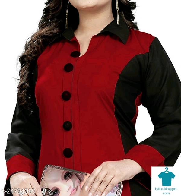 Product Name: *Adrika Petite Kurtis*Fabric: RayonSleeve Length: Long SleevesPattern: ColorblockedCombo of: Single - colour- Turquoise, size- XL