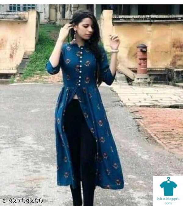 Product Name: *Pretty Elegant Women Kurti*Sleeve Length: Three-Quarter SleevesPattern: Printed - size- L