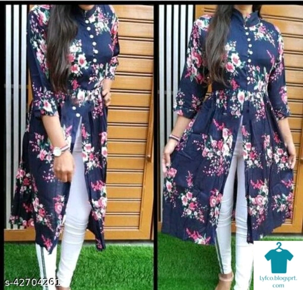 Product Name: *Fancy Retro Women Kurti*Sleeve Length: Three-Quarter SleevesPattern: Printed - size- L