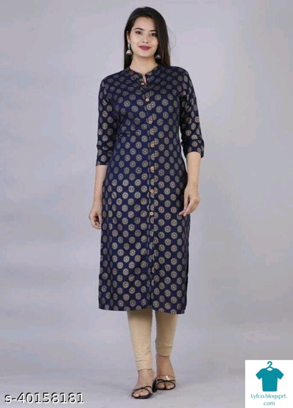 Product Name: *Aakarsha Petite Kurtis*Fabric: RayonSleeve Length: Three-Quarter SleevesPattern: PrintedCombo of: Single - size- M