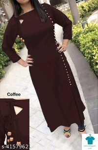 Product Name: *Kashvi Graceful Kurtis*Fabric: RayonSleeve Length: Three-Quarter SleevesPattern: SolidCombo of: Single - colour- Maroon, size- M